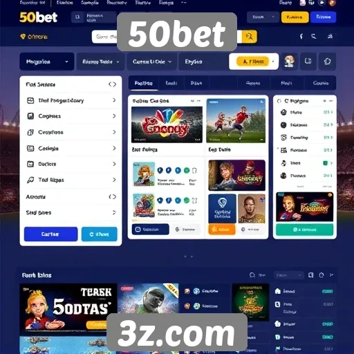Interface do usuário do 50bet é intuitiva e acessível